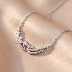 0.28 CT Diamond Graduated Crescent Necklace