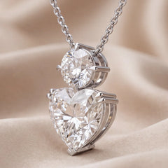12.00 CT Heart & Round Diamond Pendant