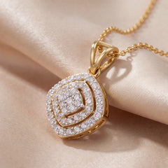 1.03 CT Cushion Diamond Halo Pendant