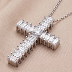 9.35 CT Baguette & Princess-cut Diamond Cross Pendant