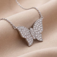 1.52 CT Round Diamond Butterfly Pendant