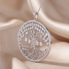 2.10 CT Multi Shape Diamond Tree of Life Medallion Pendant