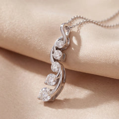 0.62 CT Multi Shape Diamond Bar Chain Pendant