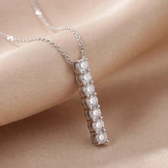 1.68 CT Round Diamond Vertical Bar Pendant
