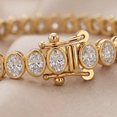 12.25 CT Oval Cut Diamond Bezel Tennis Bracelet