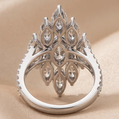 2.00 CT Marquise & Round Diamond Cluster Ring