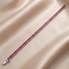 4.54 CT Round Ruby Tennis Bracelet