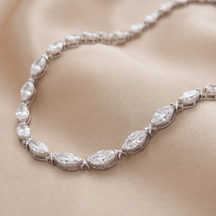 25.20 CT Marquise Cut Diamond Tennis Necklace