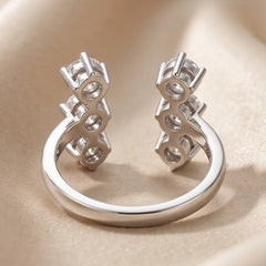 1.08 CT Round Diamond Open Cuff Ring