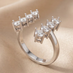 0.69 CT Round Diamond Open Cuff Ring