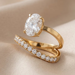 1.40 CT Oval & Round Diamond Bypass Ring