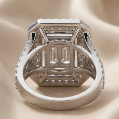 1.77 CT Baguette Diamond Double Halo Ring