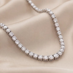 10.00 CT Round Cut Diamond Graduated Tennis Necklace