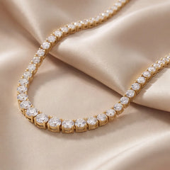 10.00 CT Round Cut Diamond Graduated Tennis Necklace