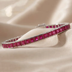 9.00 CT Princess Ruby Tennis Bracelet