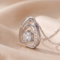 0.43 CT Round Diamond Open Triangle Pendant