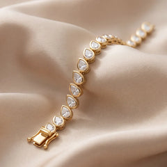 3.57 CT Pear Diamond Bezel Tennis Bracelet