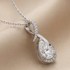 2.16 CT Pear Diamond Swirl Chain Necklace
