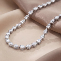 14.60 CT Pear Cut Diamond Tennis Necklace