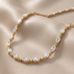 9.90 CT Marquise Cut Diamond Tennis Necklace