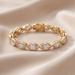 4.20 CT Marquise Cut Diamond Bezel Tennis Bracelet