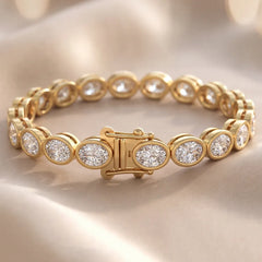 3.22 CT Oval Cut Diamond Tennis Bracelet