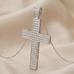 8.09 CT Round Diamond Cross Pendant