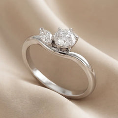 0.45 CT Round & Marquise Diamond Bypass Ring