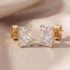 1 CT Radiant Diamond Stud Earrings