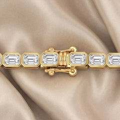 4.50 CT Emerald Cut Diamond Bezel Tennis Bracelet