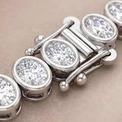12.25 CT Oval Cut Diamond Bezel Tennis Bracelet