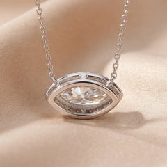 2.52 CT Marquise Diamond Halo Station Necklace