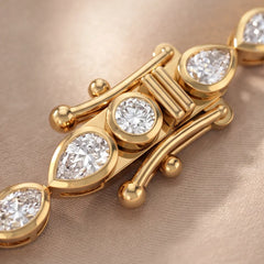 3.77 CT Multi Shape Diamond Bezel Tennis Bracelet