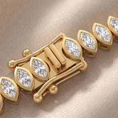 3.15 CT Marquise Diamond Bezel Tennis Bracelet
