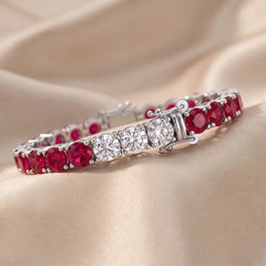 8.80 CT Round Diamond & Ruby Tennis Bracelet