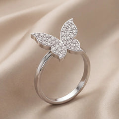 0.29 CT Round Diamond Butterfly Ring