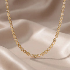 7.00 CT Pear Cut Diamond Tennis Necklace