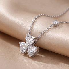 3.11 CT Heart Cut Diamond Trio Clover Pendant