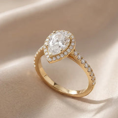 1.53 CT Pear Cut Halo Ring