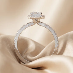 1.40 CT Emerald-cut Diamond Halo Ring