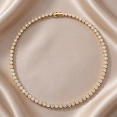 8.81 CT Round Diamond Bezel-set Tennis Necklace