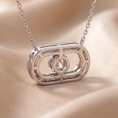 0.71 CT Round Diamond Bar Pendant