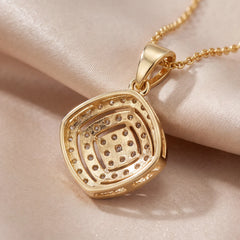 1.03 CT Cushion Diamond Halo Pendant