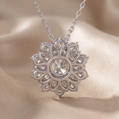 2.19 CT Round & Pear Cut Diamond Cluster Halo Pendant