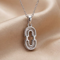 0.31 CT Round Diamond Paperclip Chain Pendant