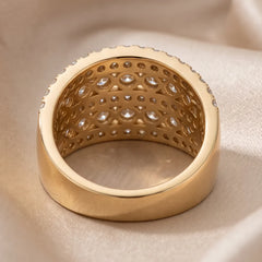 1.46 CT Diamond Wide Multi Row Band Ring