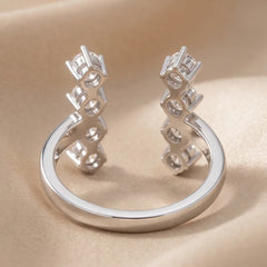 0.69 CT Round Diamond Open Cuff Ring