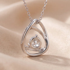 0.43 CT Round Diamond Open Triangle Pendant