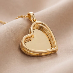 0.41 CT Round Diamond Pave Heart Pendant