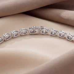 14.60 CT Pear Cut Diamond Tennis Necklace